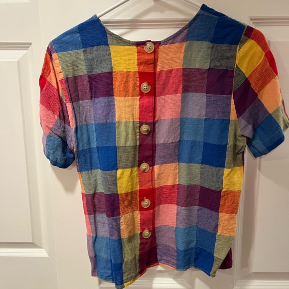 Madewell Multicolor Plaid Top - Picture 3 of 3